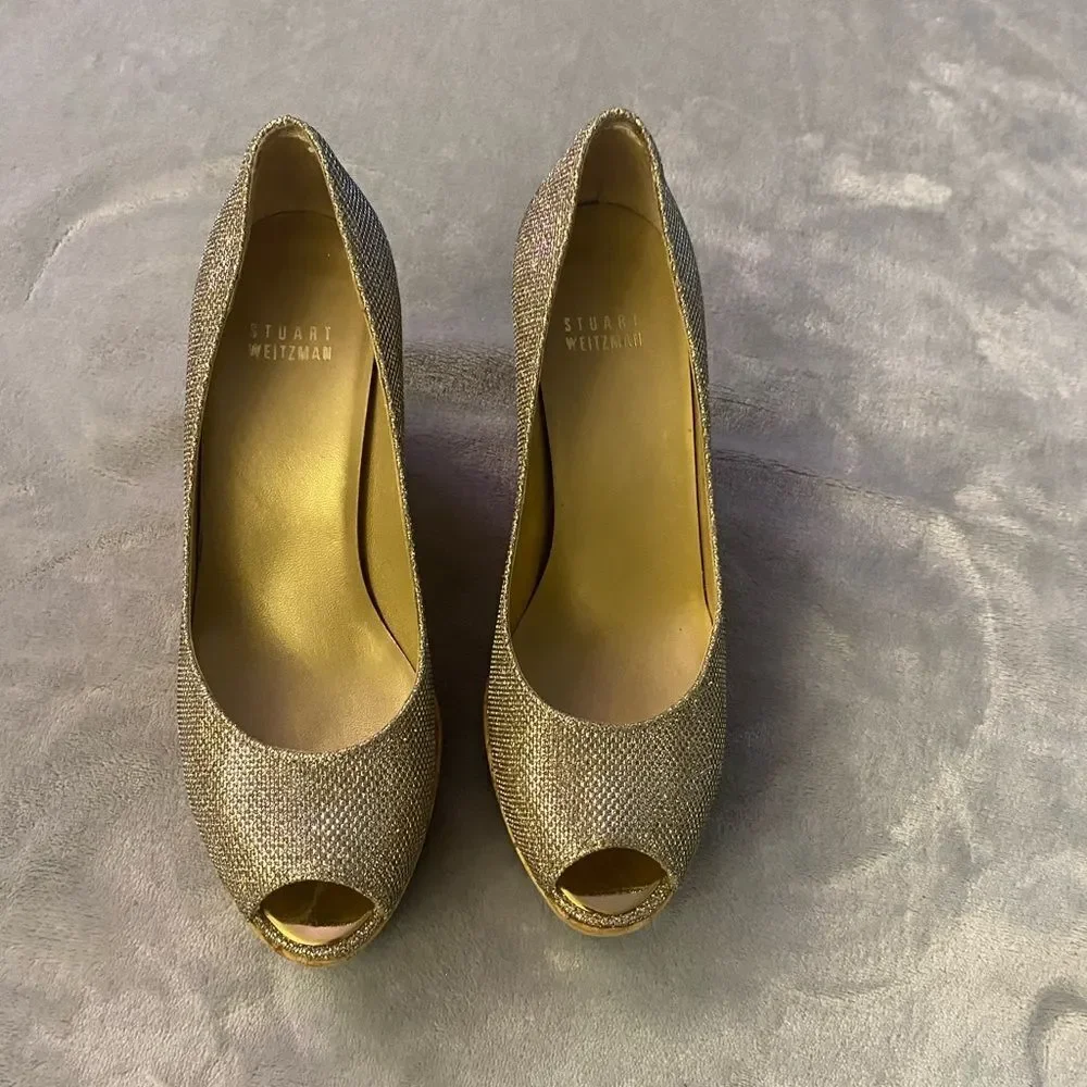 Stuart Weitzman sparkling wedges, size 6,5 - Picture 2 of 12